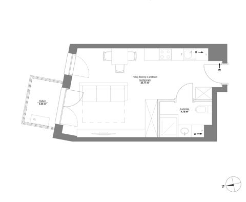 Plan 1 pok. 30m²