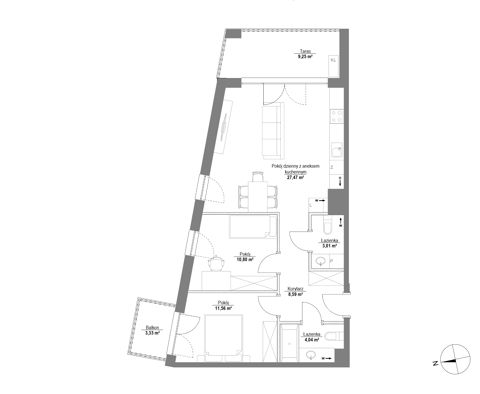 Plan 3 pok. 65m²