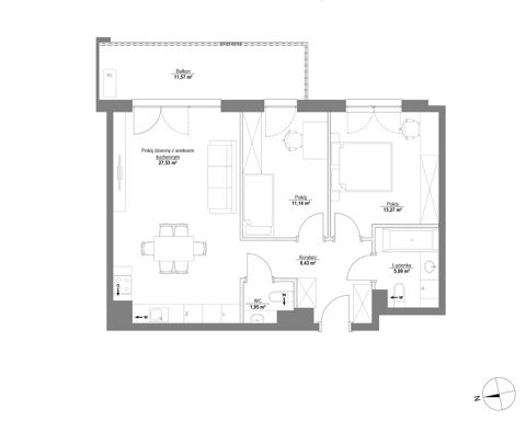 Plan 3 pok. 67m²
