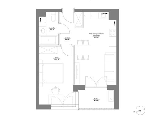 Plan 2 pok. 40m²
