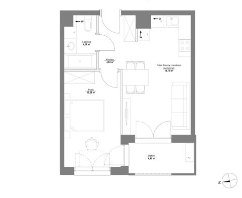 Plan 2 pok. 40m²