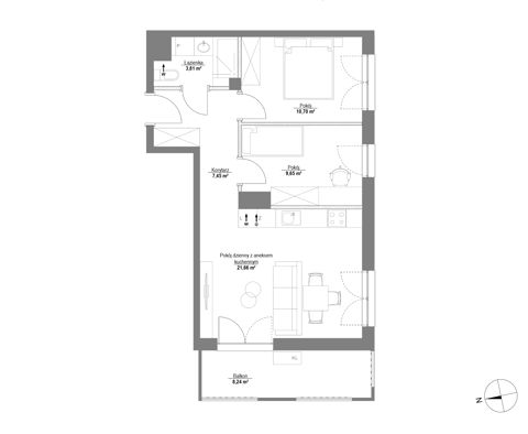 Plan 3 pok. 53m²