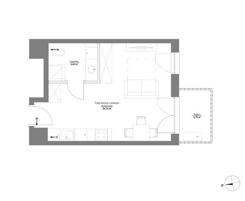Plan 1 pok. 29m²