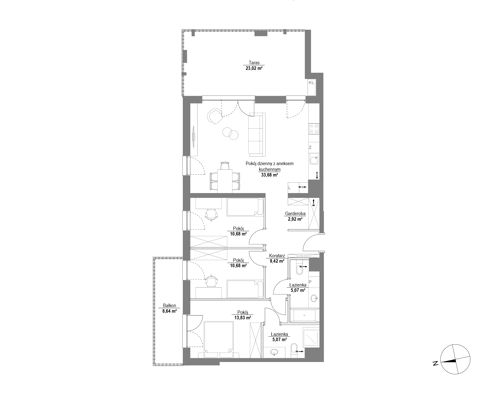 Plan 4 pok. 91m²