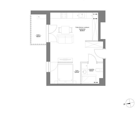 Plan 1 pok. 37m²