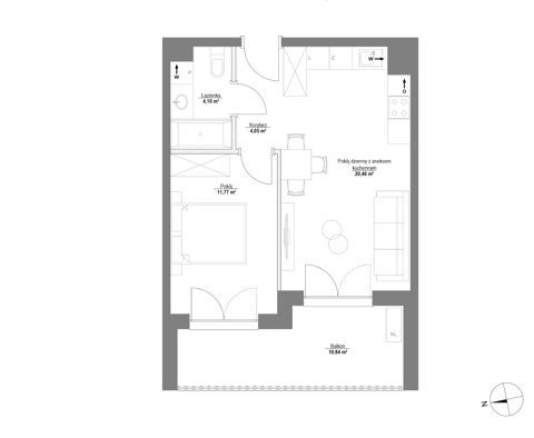 Plan 2 pok. 40m²