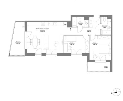 Plan 3 pok. 75m²