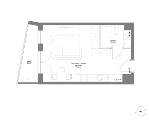 Plan 1 pok. 31m²