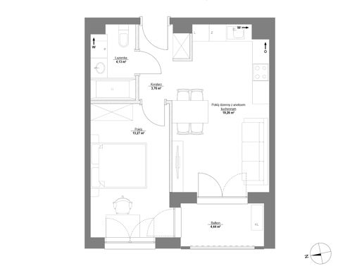 Plan 2 pok. 40m²