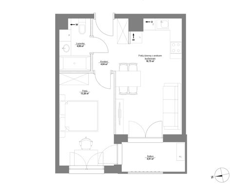 Plan 2 pok. 40m²