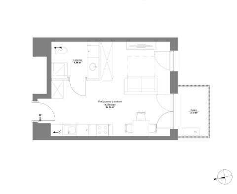 Plan 1 pok. 29m²