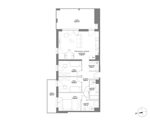 Plan 4 pok. 91m²