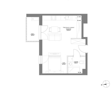 Plan 1 pok. 37m²