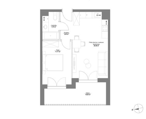 Plan 2 pok. 40m²