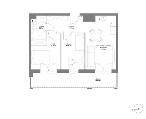 Plan 3 pok. 53m²