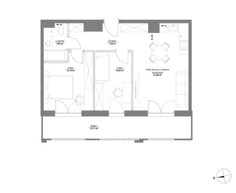 Plan 3 pok. 55m²