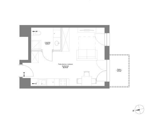 Plan 1 pok. 29m²