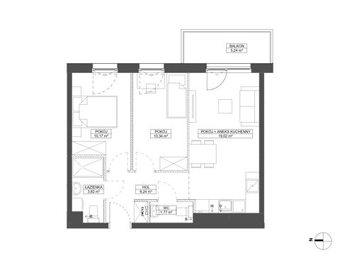 Plan 3 pok. 51m²
