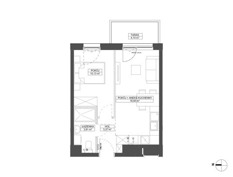 Plan 2 pok. 34m²