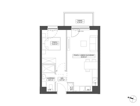 Plan 2 pok. 38m²