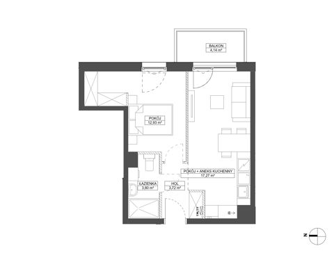 Plan 2 pok. 38m²