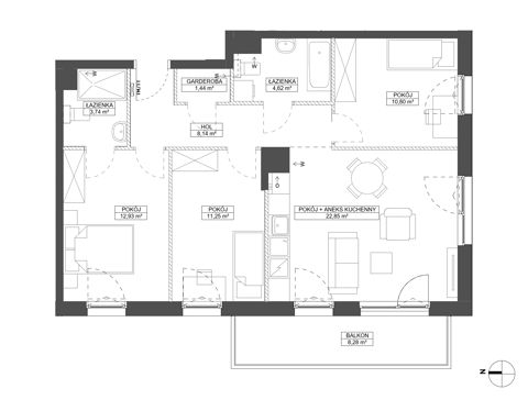 Plan 4 pok. 76m²