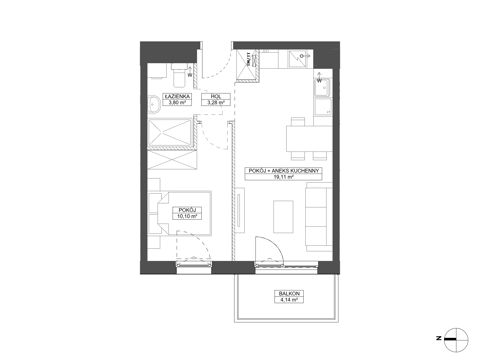 Plan 2 pok. 36m²