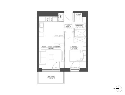 Plan 2 pok. 35m²