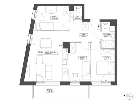 Plan 4 pok. 68m²
