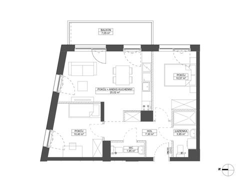 Plan 3 pok. 54m²
