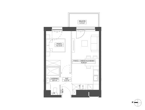 Plan 2 pok. 34m²