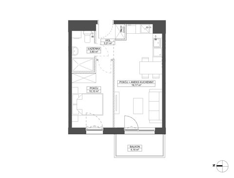 Plan 2 pok. 36m²