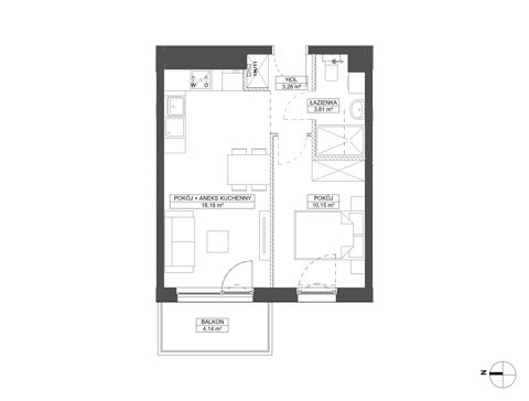 Plan 2 pok. 35m²