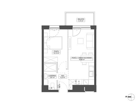 Plan 2 pok. 34m²