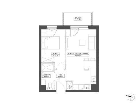 Plan 2 pok. 38m²