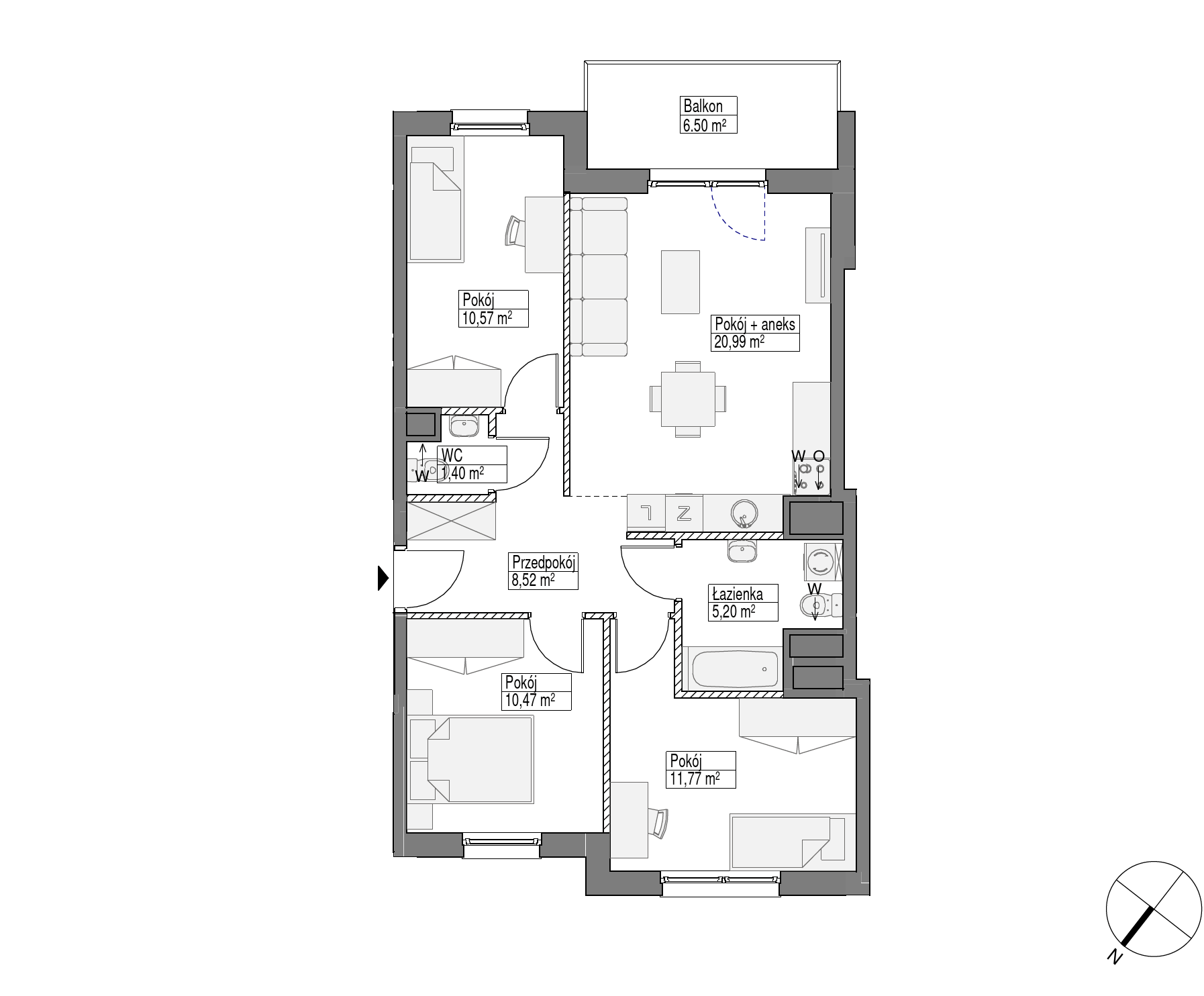 Plan 4 pok. 69m²