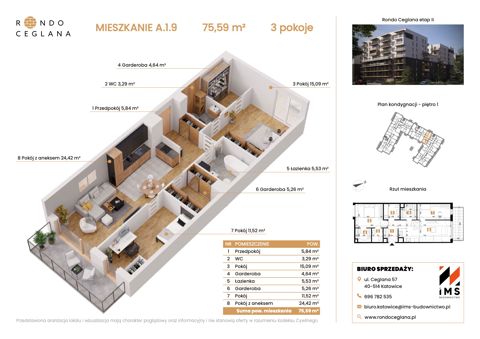 Plan 3 pok. 75m²