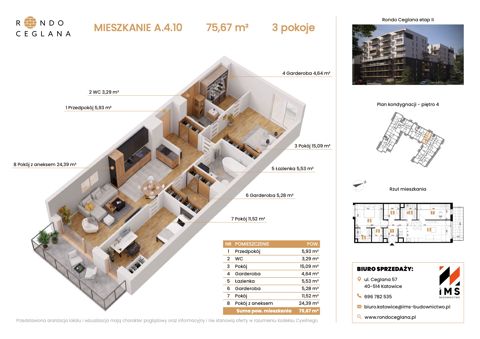 Plan 3 pok. 75m²