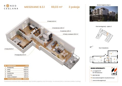 Plan 3 pok. 69m²