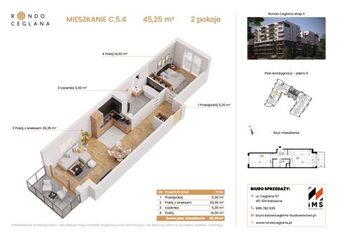 Plan 2 pok. 45m²