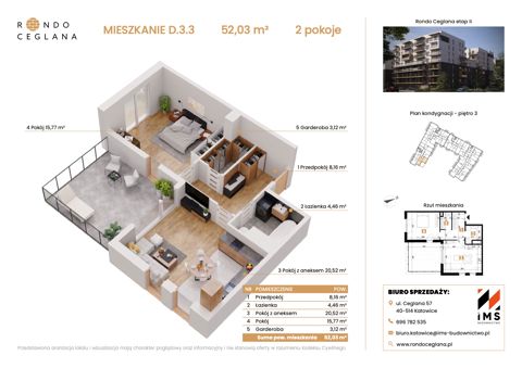 Plan 2 pok. 52m²