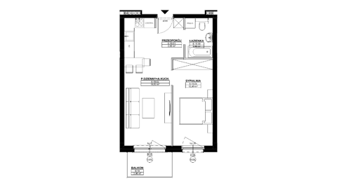 Plan 2 pok. 40m²
