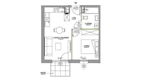 Plan 2 pok. 36m²