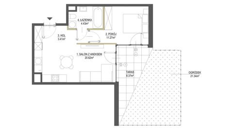 Plan 2 pok. 40m²