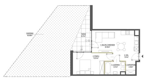 Plan 2 pok. 43m²