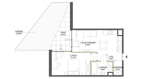 Plan 2 pok. 42m²