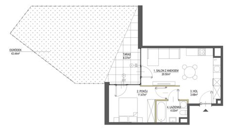 Plan 2 pok. 39m²