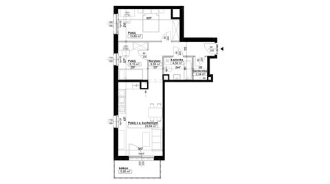 Plan 3 pok. 62m²