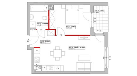 Plan 2 pok. 45m²