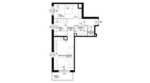 Plan 3 pok. 62m²